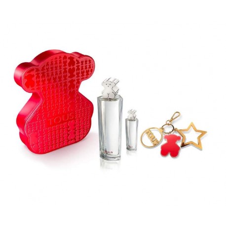 TOUS EAU TOILETTE 90vp ESTUCHE + LLAVERO+ MINIATURA